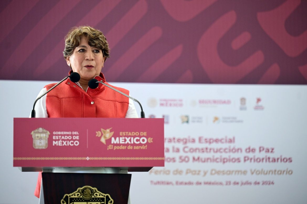 Gobernadora Delfina Gómez pone en marcha programa de desarme en municipios prioritarios del Estado de México; mexiquenses cambian armas por efectivo